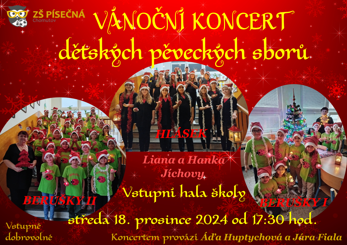 Pozvání na VÁNOČNÍ KONCERT dětských pěveckých sborů