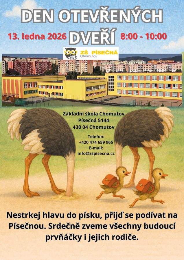 Den otevřených dveří pro budoucí prvňáčky a&nbsp;jejich rodiče dne 13.1.2026